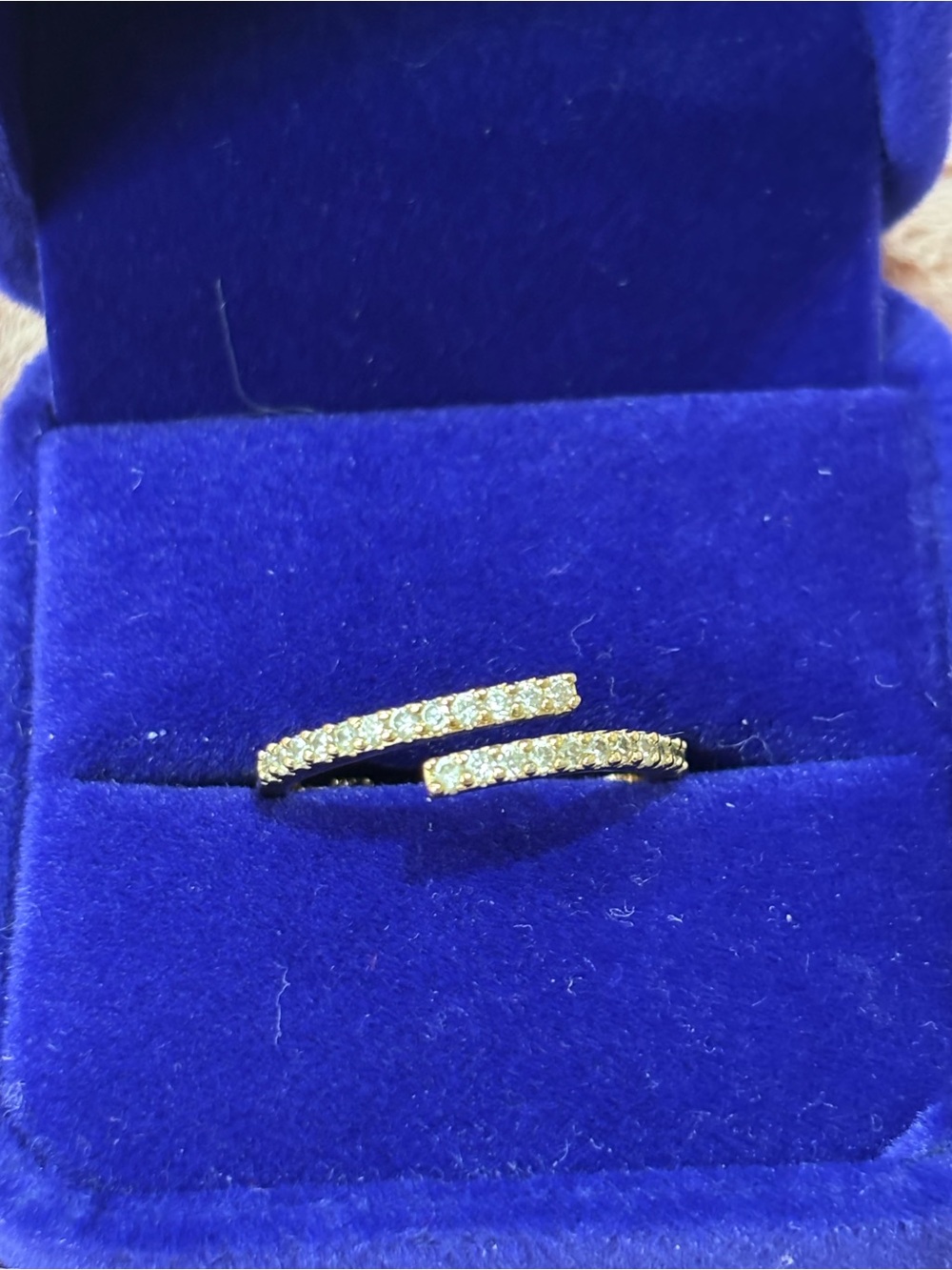Elegant 18kt Gold filled Double Bar Pave Ring